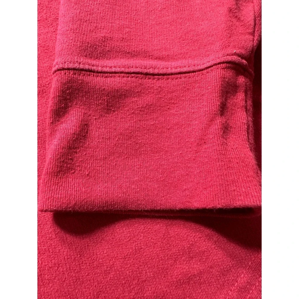 True Religion Mens‎ Size L Long Sleeve Hooded Pullover Shirt Red Lightweight